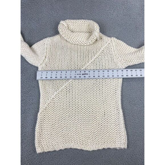 Banana Republic Turtleneck Sweater Womens Small Wool Angora Chunky Open Knit - Picture 4 of 5
